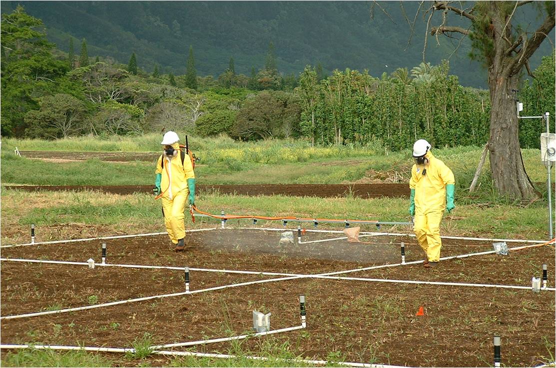 Application of pesticides, Oahu, Hawaii
